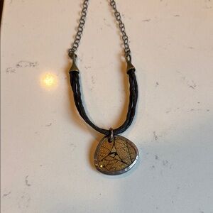 Silpada Silver and Black Necklace with Rustic Pendant